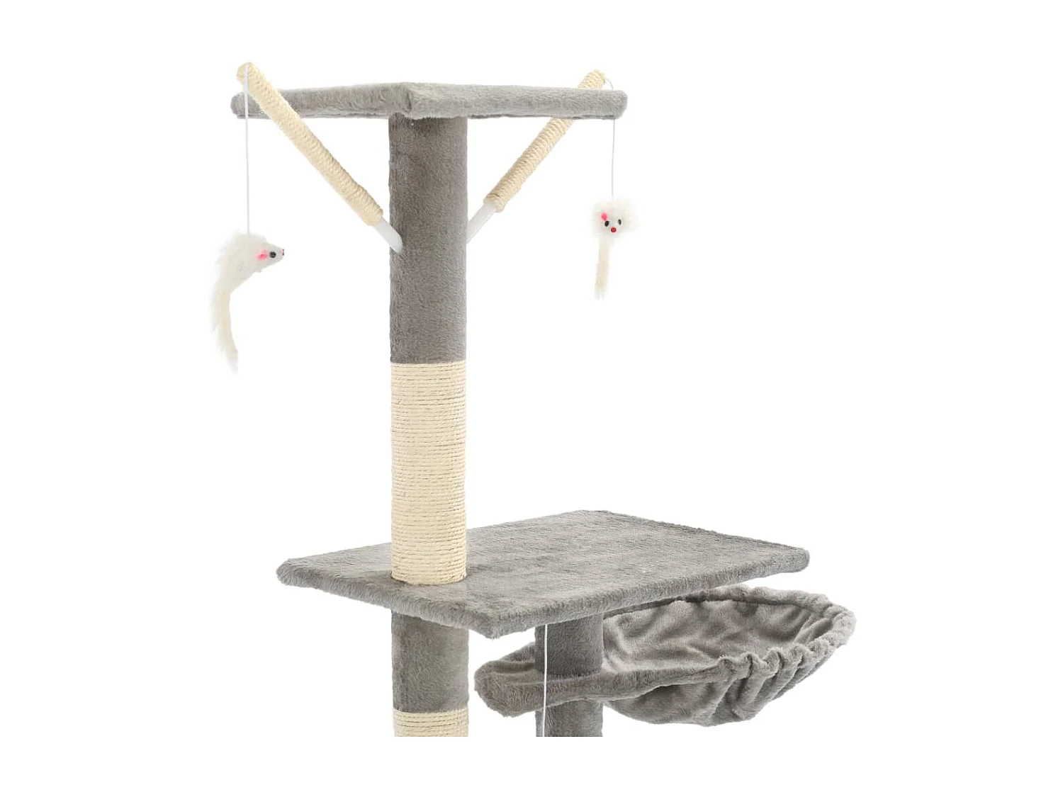 Árvore p/ gatos c/ postes arranhadores sisal 230-250cm cinzento PT751410