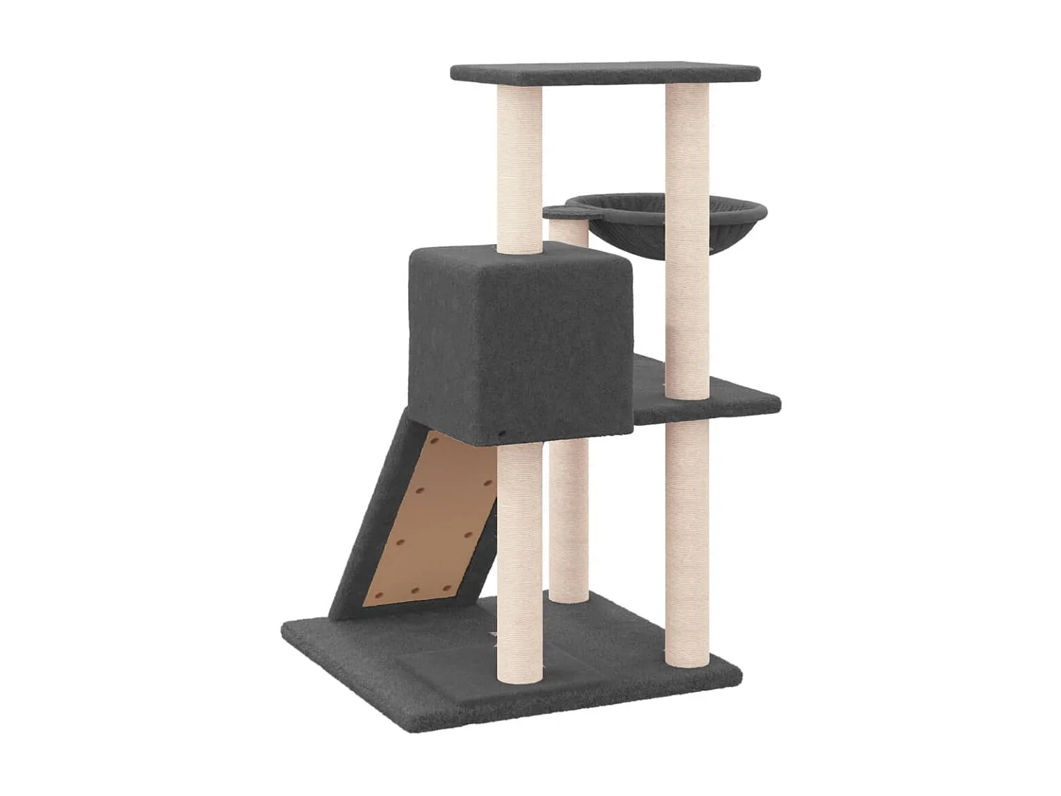 Arbre à chat avec griffoirs en sisal Gris foncé 82 cm OFR84686 BonneVie Meuble