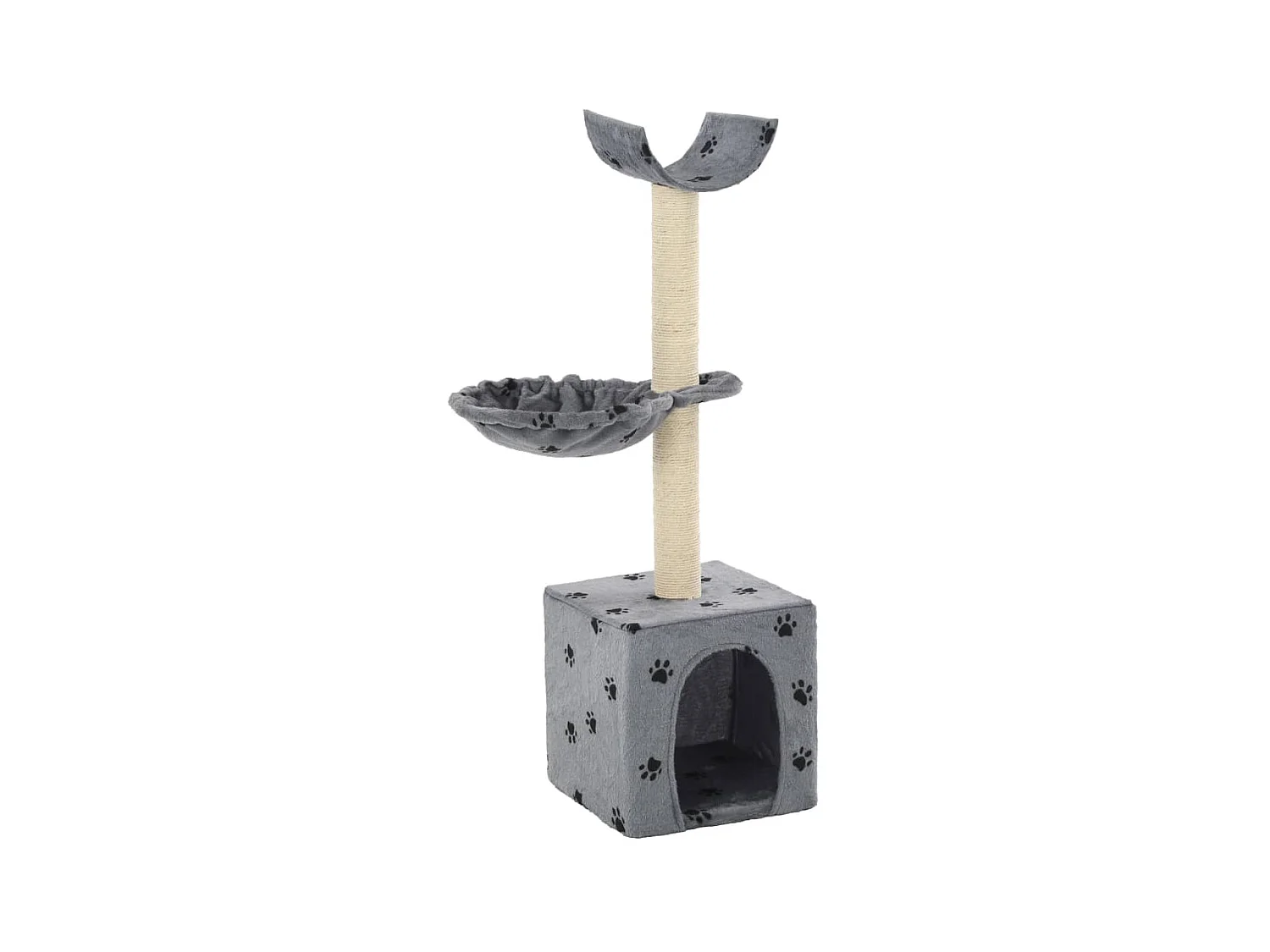 Arbre à chat et griffoir Sisal 105 cm Empreintes de pattes Gris OFR87155 BonneVie Meuble