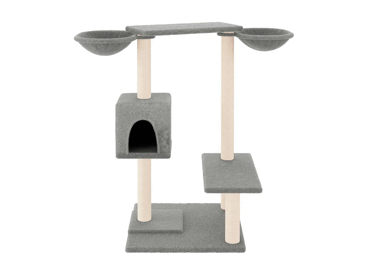 Rascador para gatos con postes gris claro 82 cm ES604889