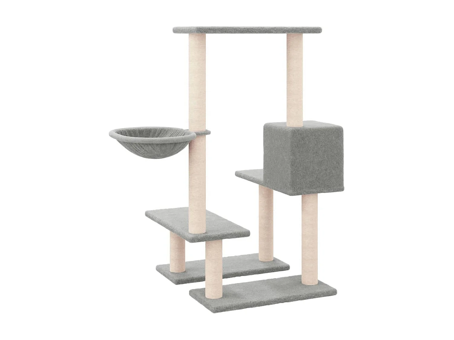 Árvore p/ gatos c/ arranhadores sisal 94,5 cm cinza-claro PT388993