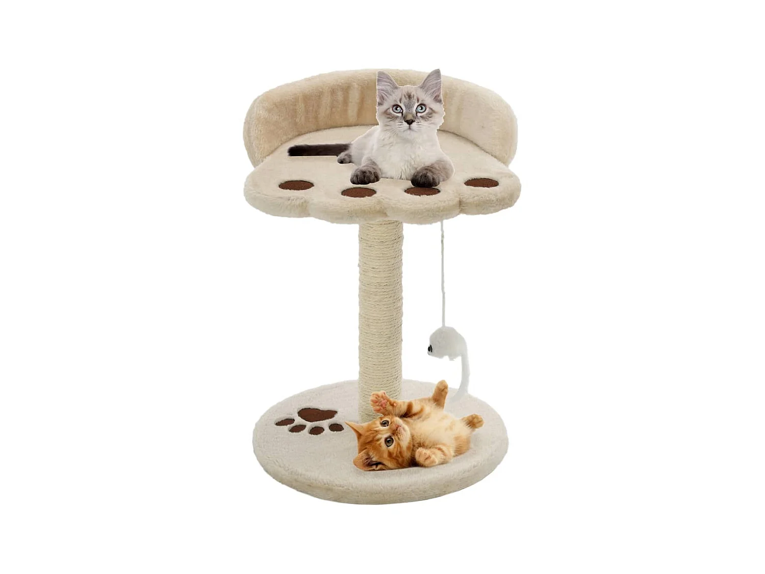 Arbre à chat avec griffoir en sisal 40 cm Beige et Marron OFR64491 BonneVie Meuble
