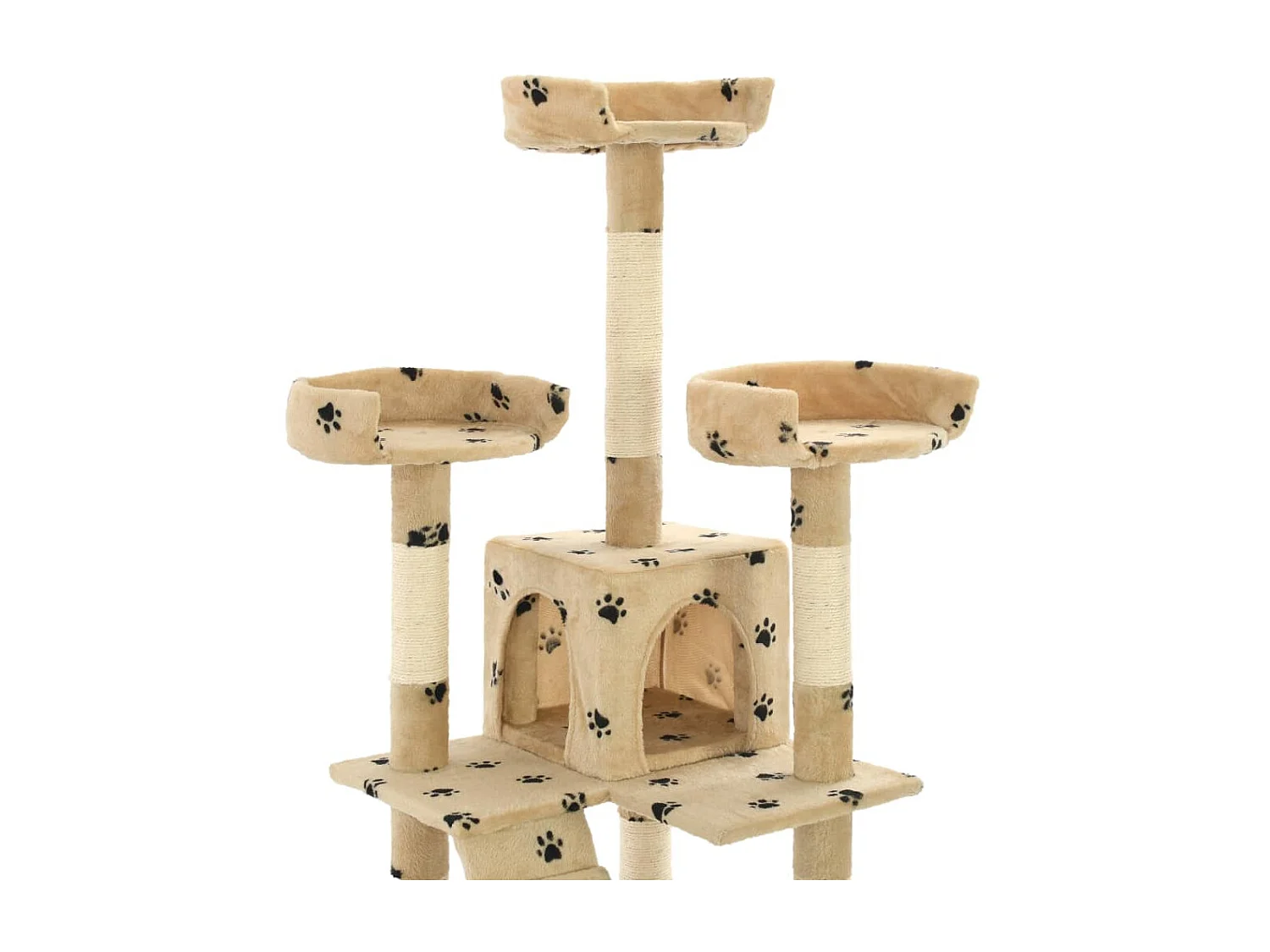 Arbre à chat et griffoirs en sisal 170 cm Beige Motif de pattes OFR89678 BonneVie Meuble