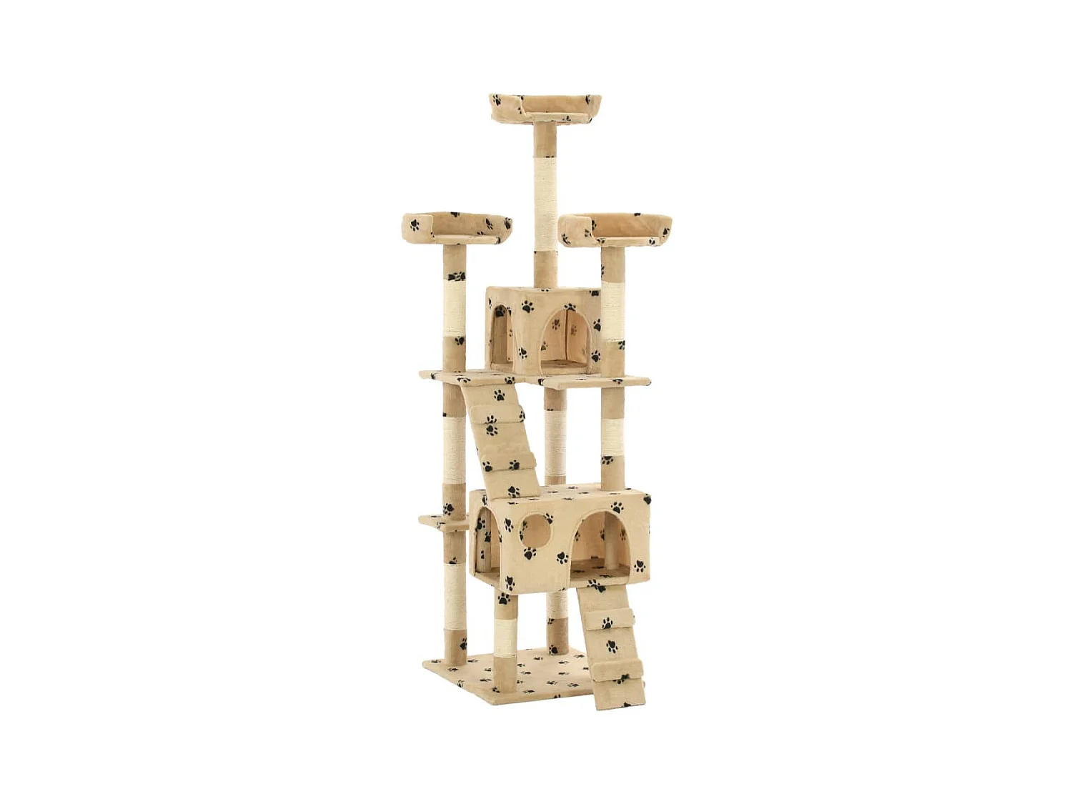 Arbre à chat et griffoirs en sisal 170 cm Beige Motif de pattes OFR89678 BonneVie Meuble