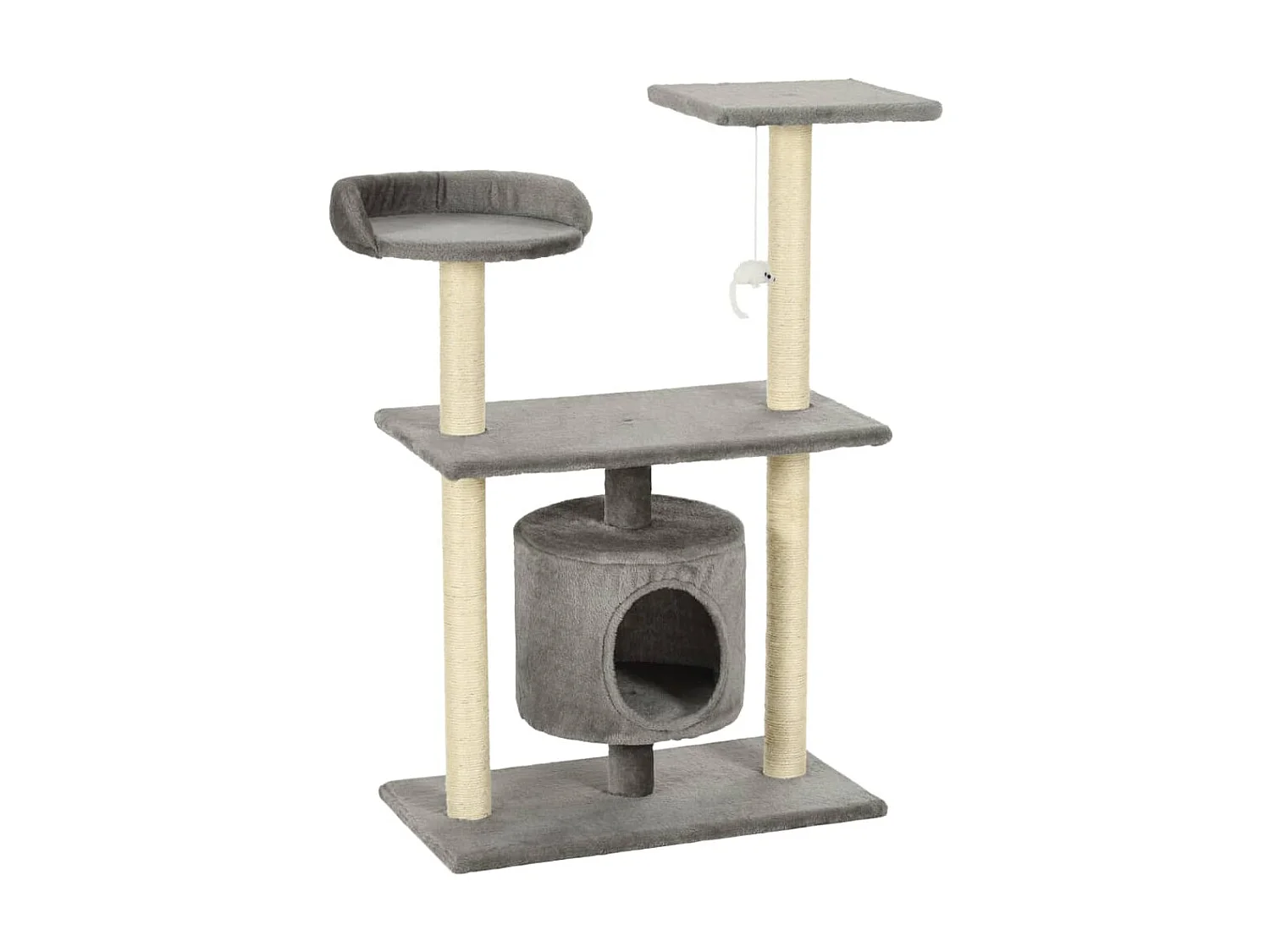 Rascador para gatos con postes rascadores de sisal 95 cm gris ES456743