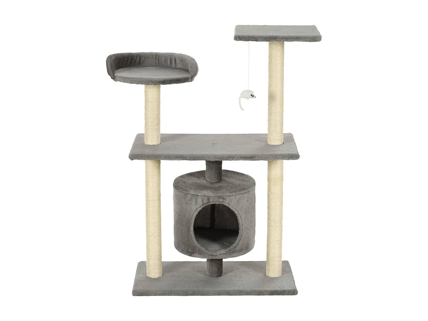 Arbre à chat avec griffoirs en sisal 95 cm Gris OFR94515 BonneVie Meuble