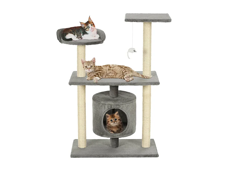 Arbre à chat avec griffoirs en sisal 95 cm Gris OFR94515 BonneVie Meuble