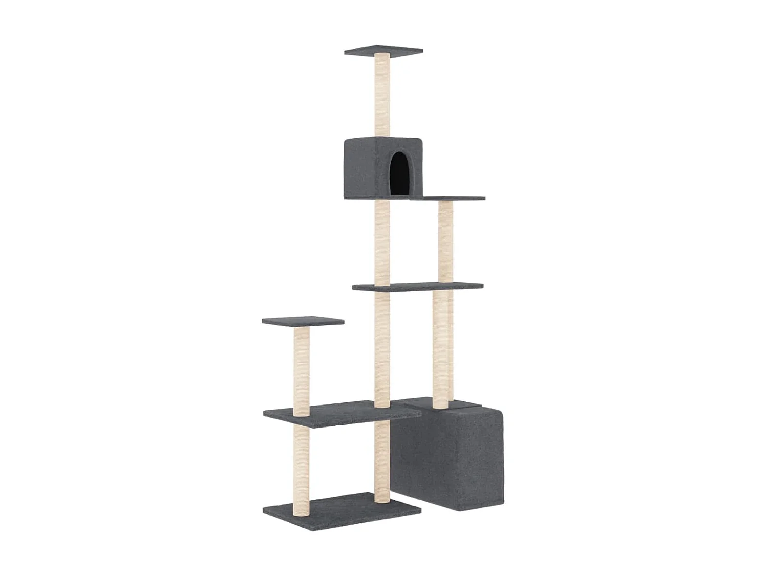 Arbre à chat avec griffoirs en sisal Gris foncé 180 cm OFR66958 BonneVie Meuble