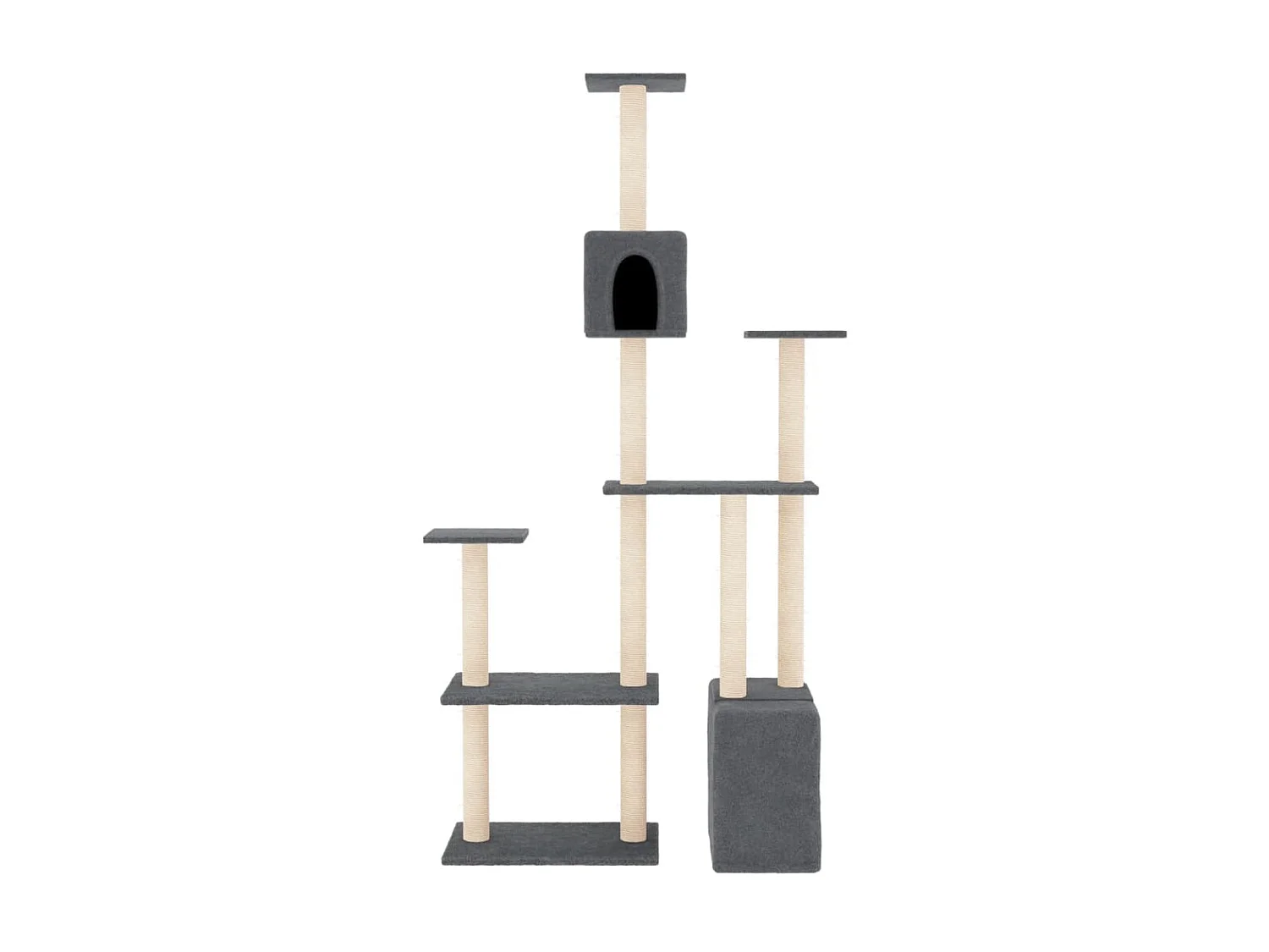 Arbre à chat avec griffoirs en sisal Gris foncé 180 cm OFR66958 BonneVie Meuble