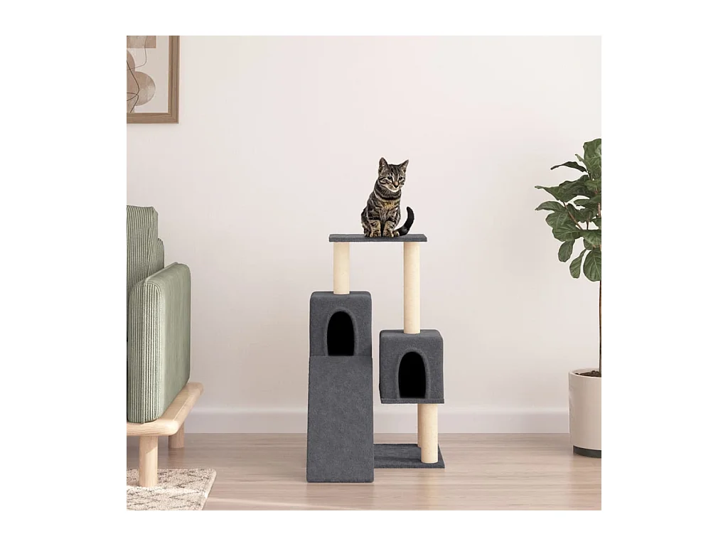 Arbre à chat avec griffoirs en sisal Gris foncé 82 cm OFR20704 BonneVie Meuble