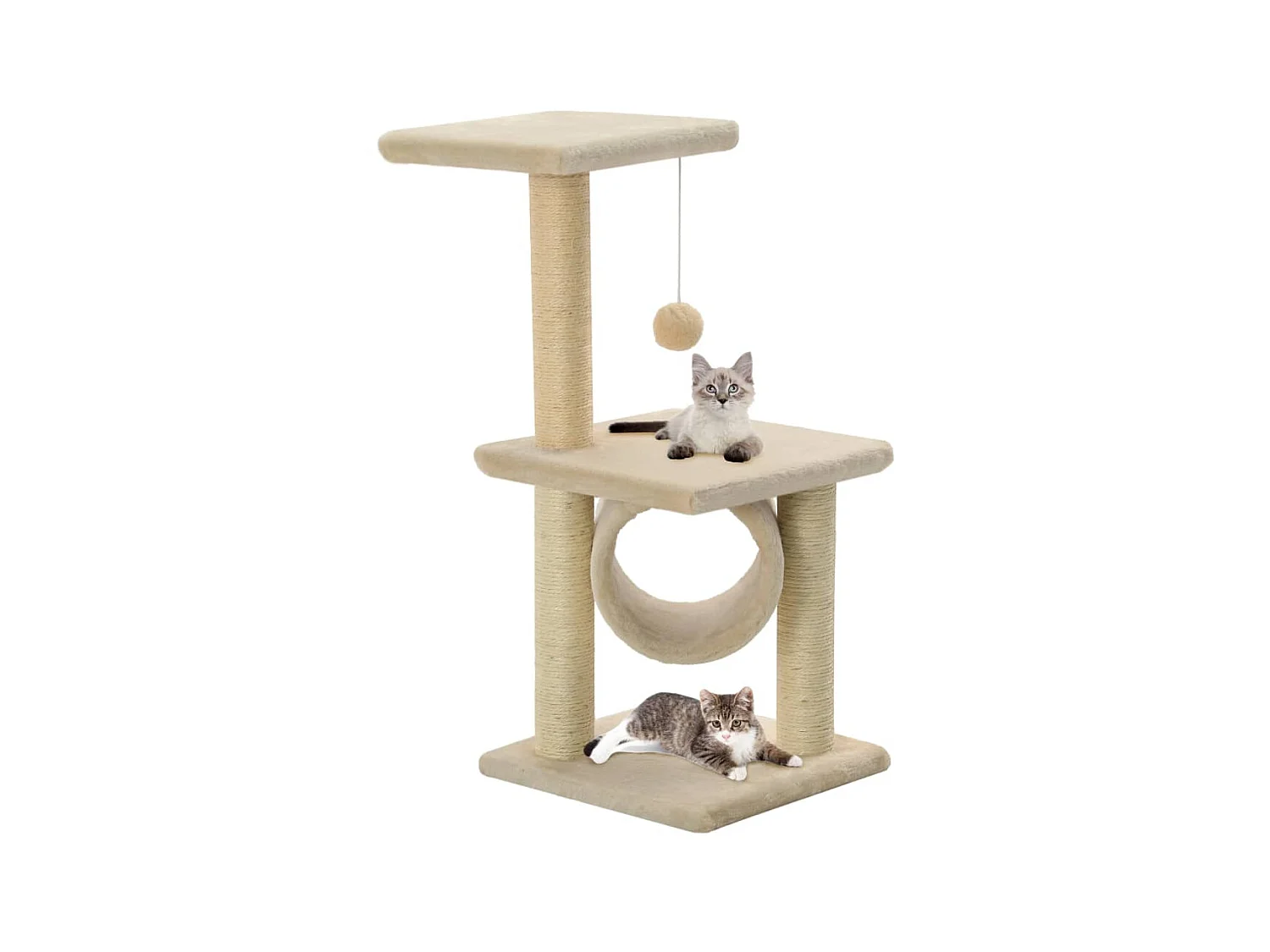 Arbre à chat avec griffoirs en sisal 65 cm Beige OFR18384 BonneVie Meuble