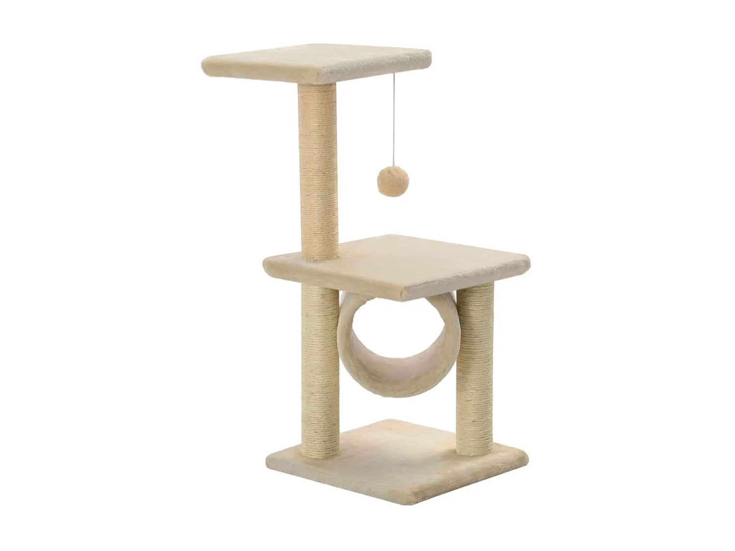 Arbre à chat avec griffoirs en sisal 65 cm Beige OFR18384 BonneVie Meuble