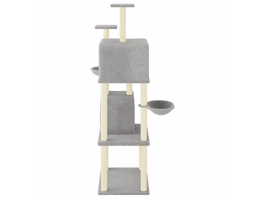 Árvore p/ gatos c/ postes arranhadores sisal 180 cm cinza-claro PT997842