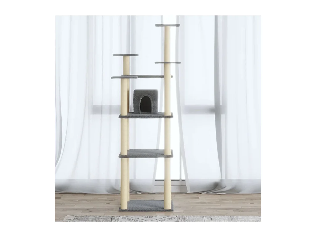 Arbre à chat avec griffoirs en sisal Gris clair 171 cm OFR34555 BonneVie Meuble