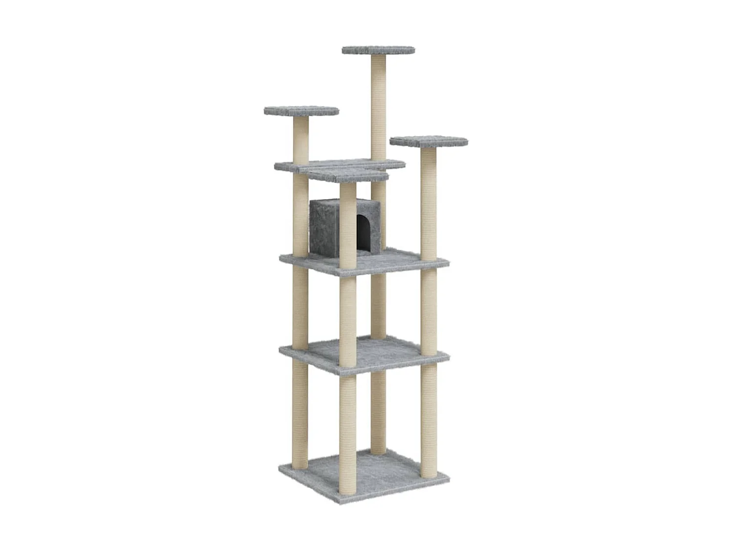 Arbre à chat avec griffoirs en sisal Gris clair 171 cm OFR34555 BonneVie Meuble