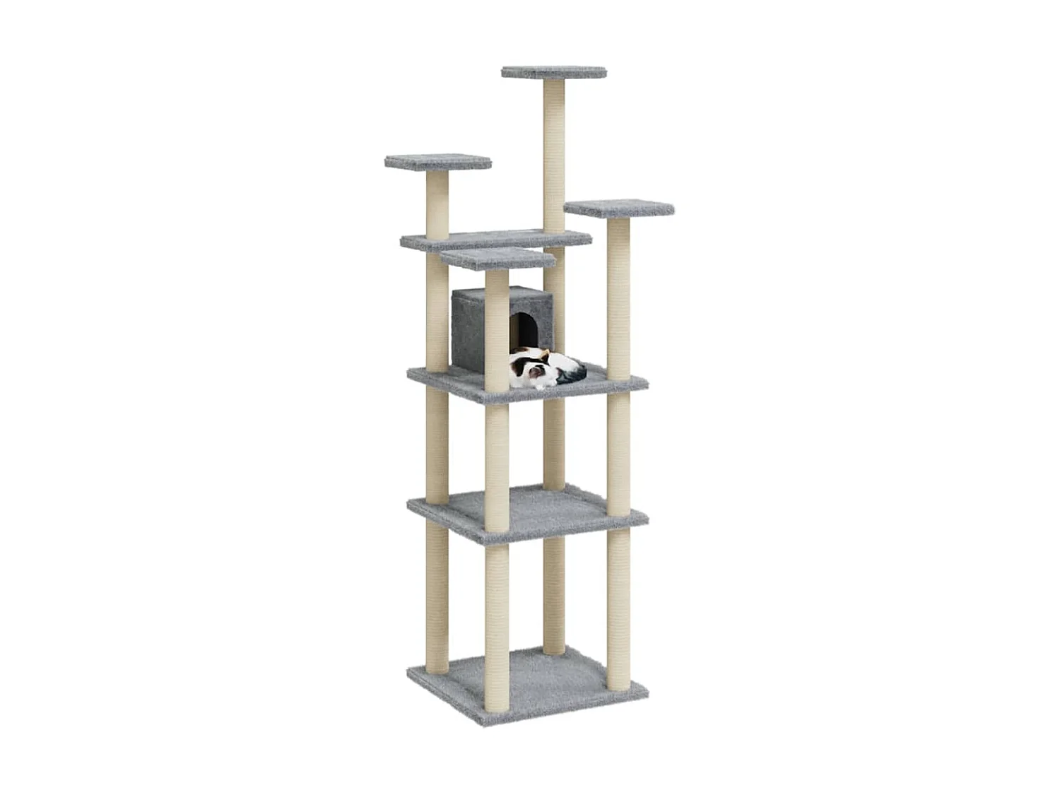 Arbre à chat avec griffoirs en sisal Gris clair 171 cm OFR34555 BonneVie Meuble