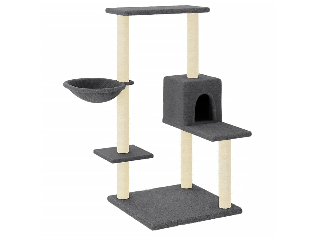 Arbre à chat avec griffoirs en sisal gris foncé 95 cm OFR62215 BonneVie Meuble