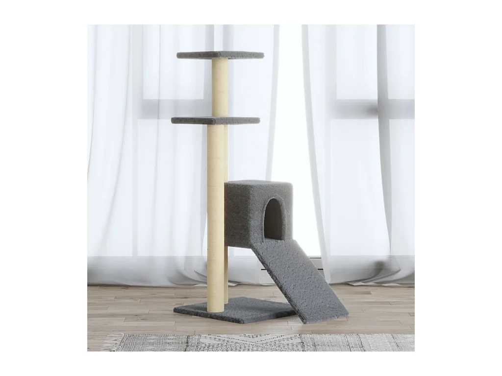 Arbre à chat avec griffoirs en sisal Gris clair 92 cm OFR26918 BonneVie Meuble