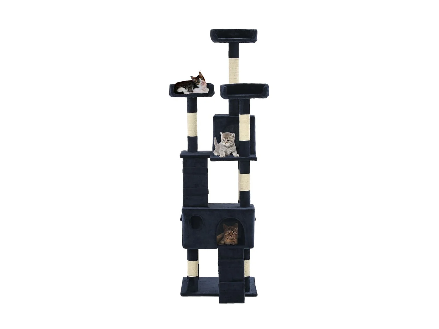 Árvore para gatos c/ postes arranhadores sisal 170 cm azul PT382547