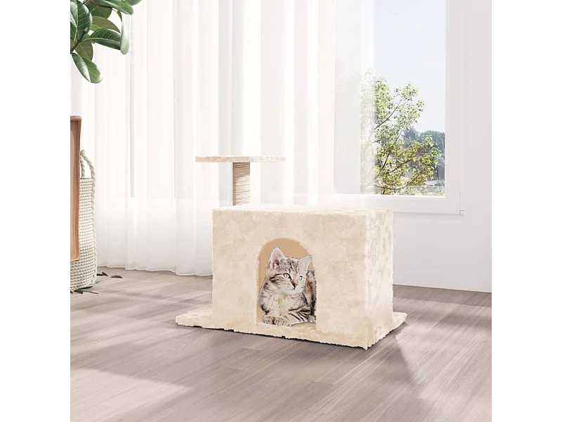 Árvore para gatos com poste arranhador sisal 51 cm cor creme PT371850