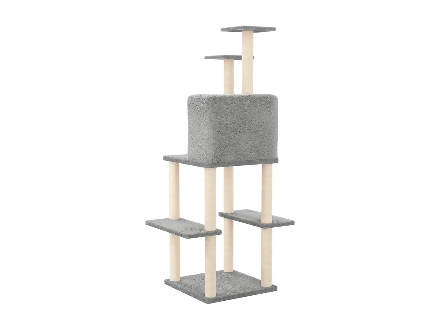 Árvore p/ gatos c/ arranhadores sisal 144,5 cm cinza-claro PT809282