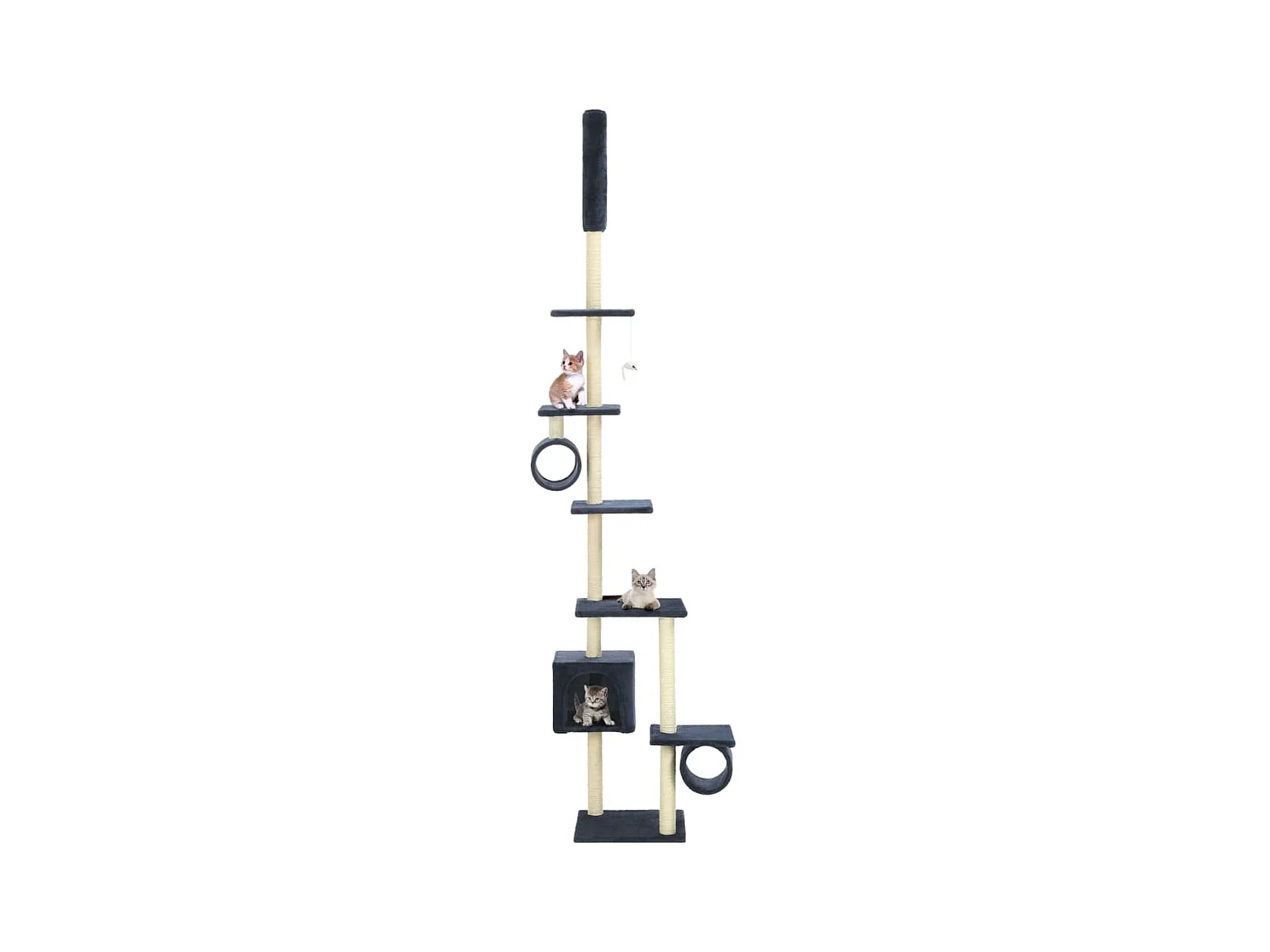 Arbre à chat avec griffoirs en sisal 260 cm Bleu foncé OFR71355 BonneVie Meuble
