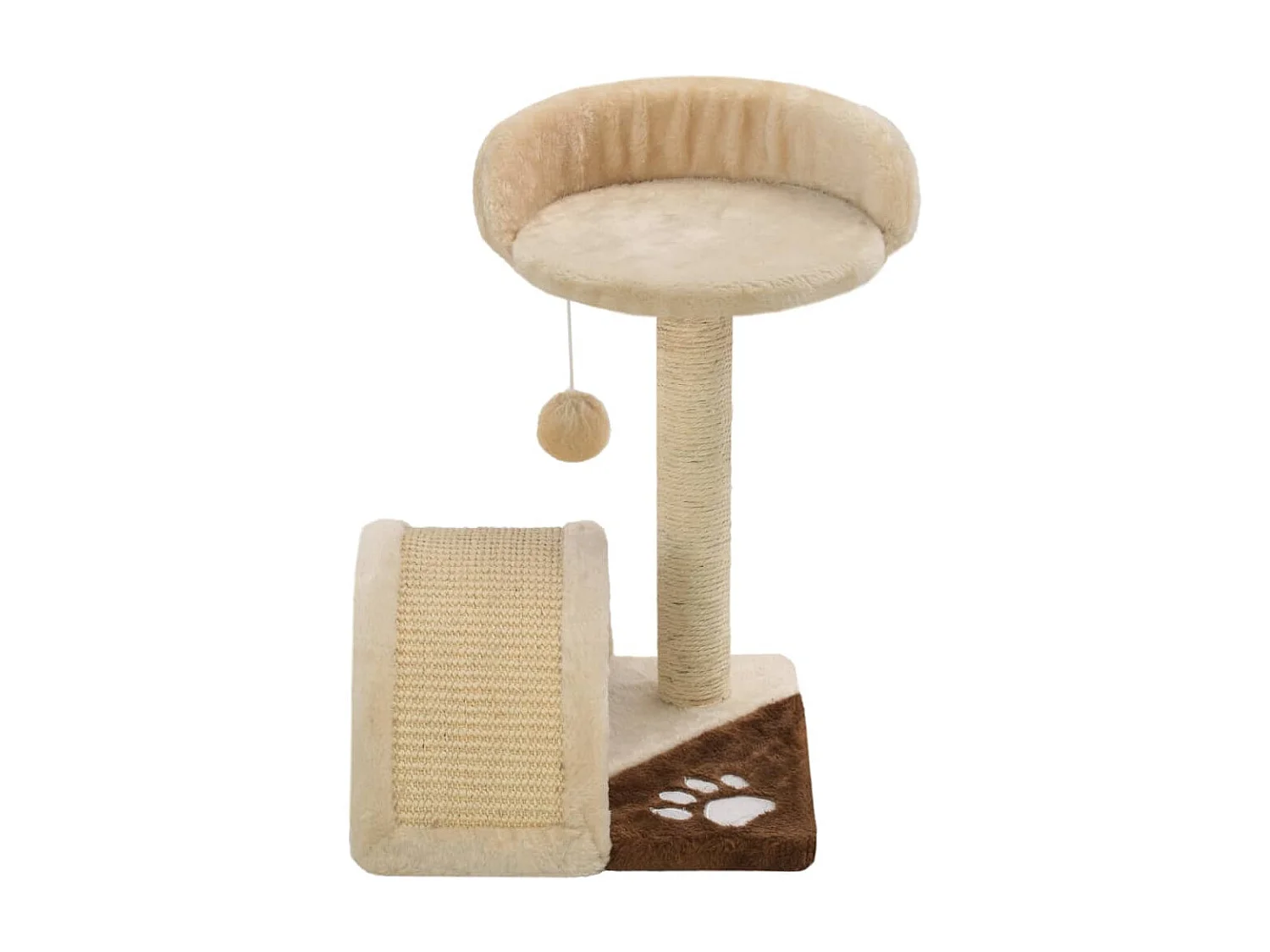 Arbre à chat avec griffoir en sisal 40 cm Beige et Marron OFR57165 BonneVie Meuble