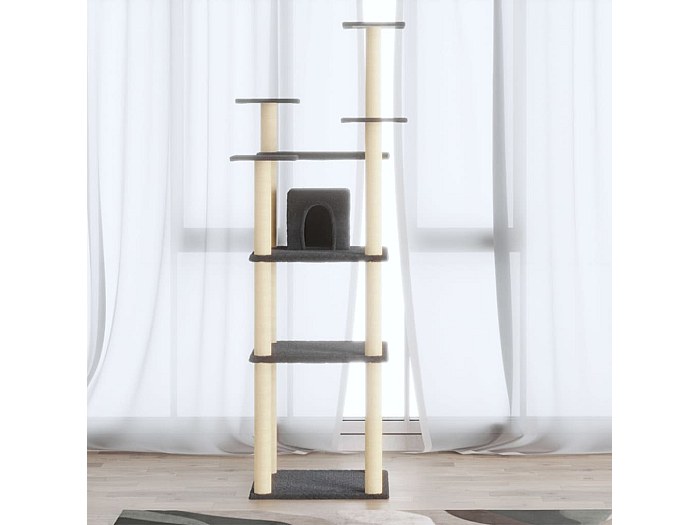 Tiragraffi Per Gatti In Sisal Naturale - Con Topolino, Antigraffio, Per Tavolo, Grigio, Taglia S