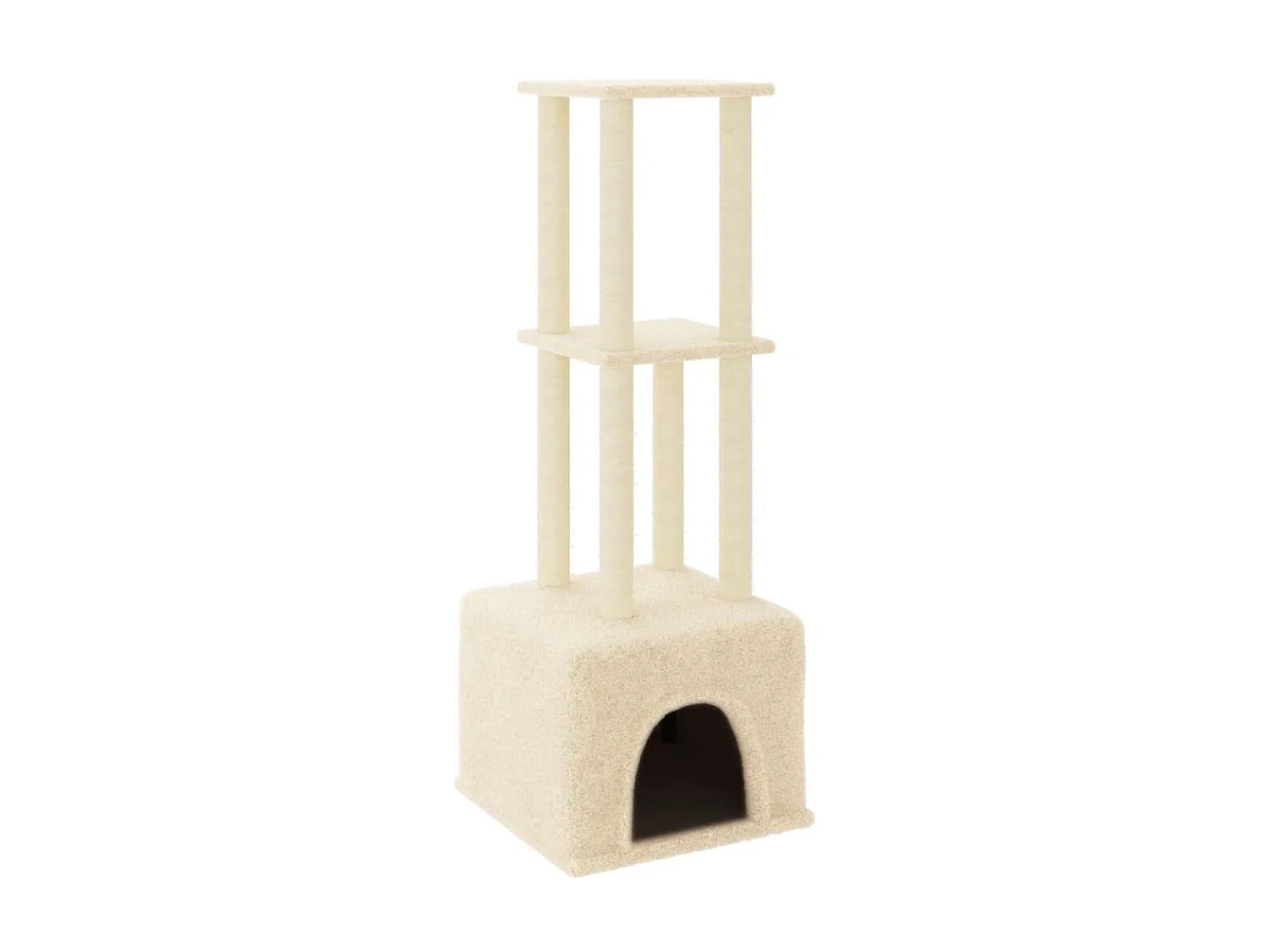 Arbre à chat avec griffoirs en sisal Crème 133,5 cm OFR18464 BonneVie Meuble