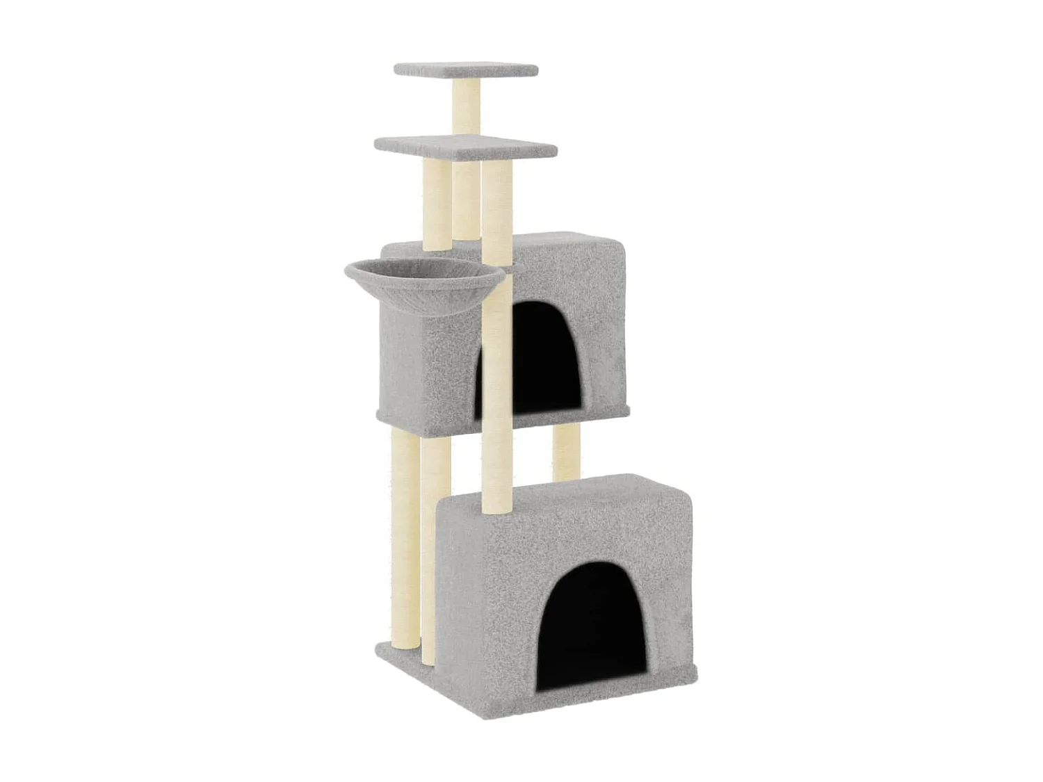Arbre à chat avec griffoirs en sisal gris clair 122 cm OFR42203 BonneVie Meuble