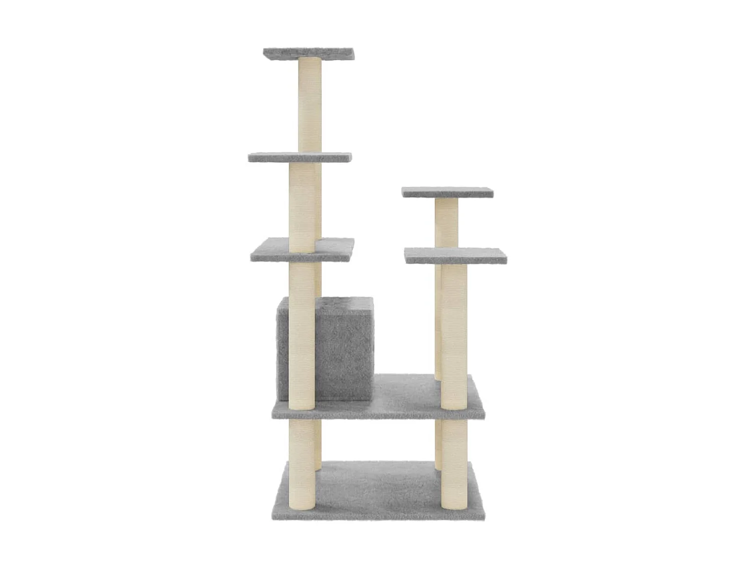 Rascador para gatos con postes de sisal gris claro 110 cm ES729365