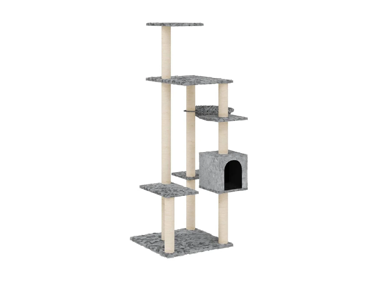 Arbre à chat avec griffoirs en sisal Gris clair 142 cm OFR49805 BonneVie Meuble