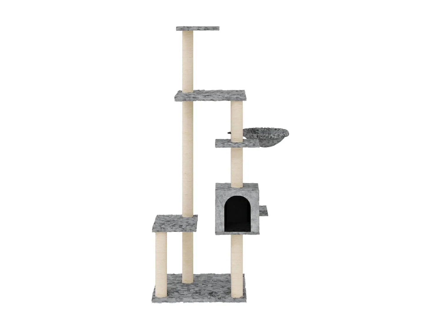 Arbre à chat avec griffoirs en sisal Gris clair 142 cm OFR49805 BonneVie Meuble