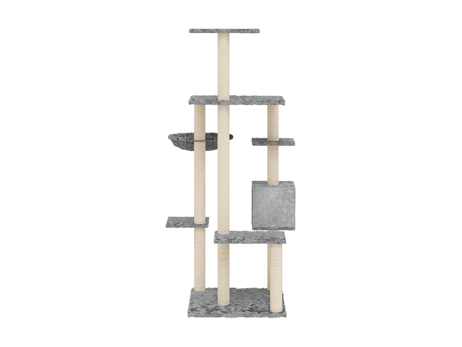 Arbre à chat avec griffoirs en sisal Gris clair 142 cm OFR49805 BonneVie Meuble