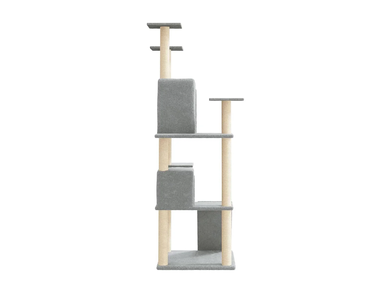 Árvore p/ gatos c/ postes arranhadores sisal 153 cm cinza-claro PT750504
