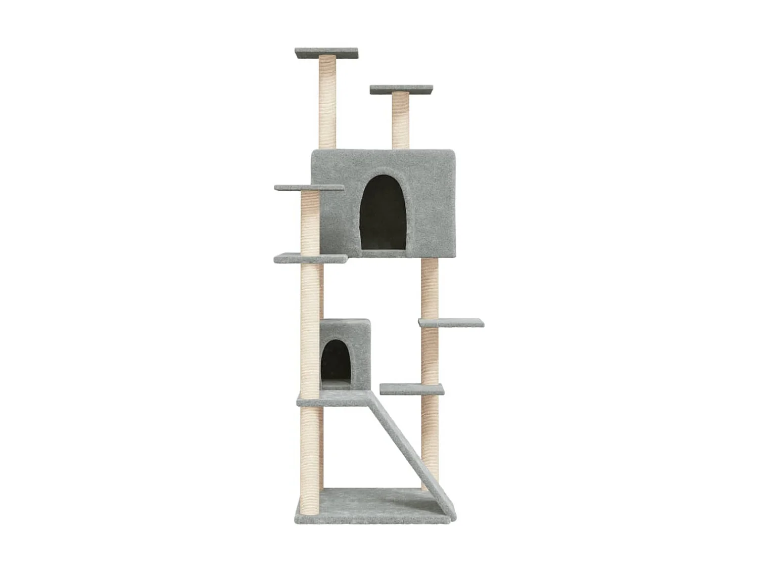 Arbre à chat avec griffoirs en sisal Gris clair 153 cm OFR59540 BonneVie Meuble