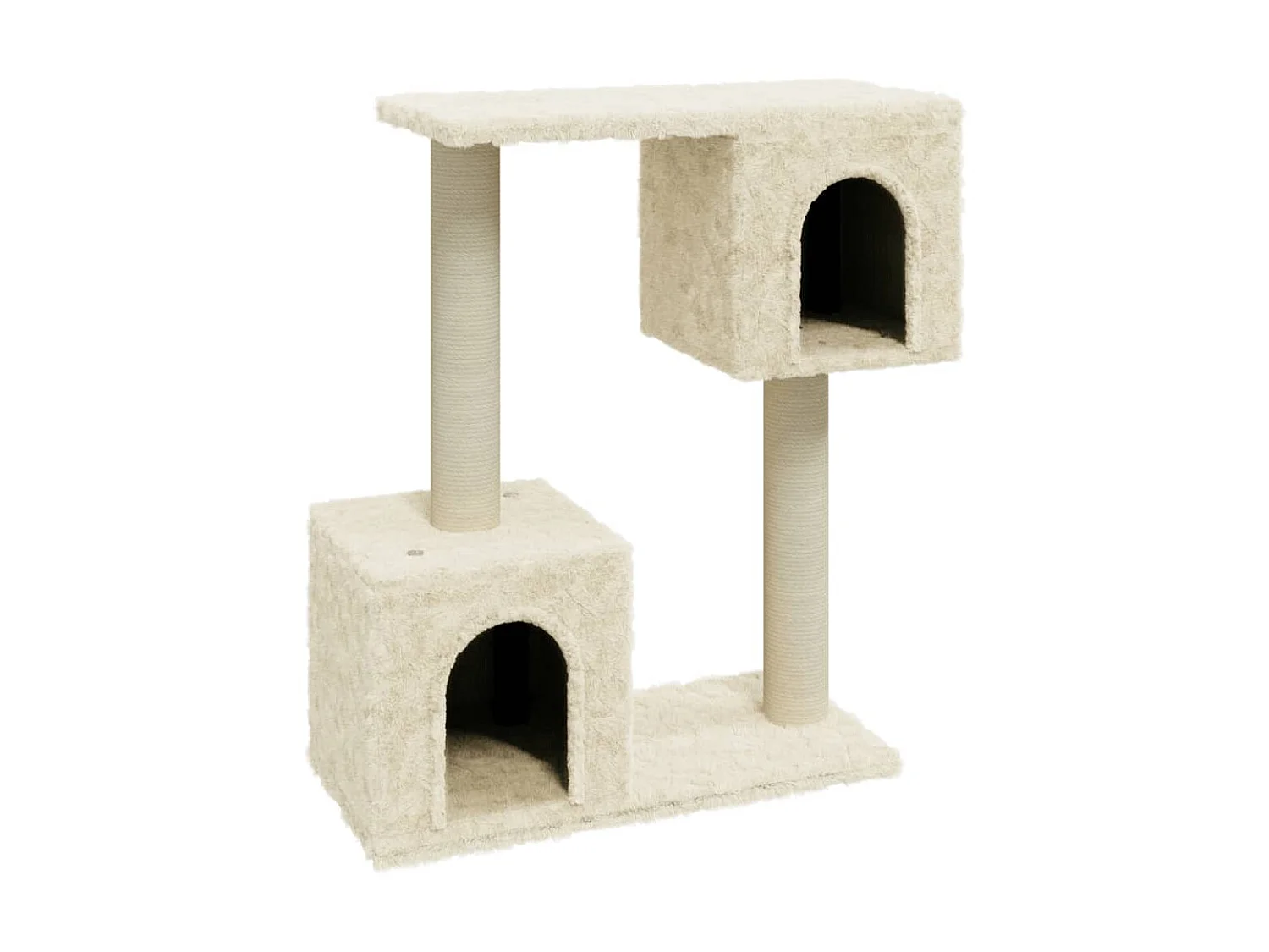 Árvore para gatos c/ postes arranhadores sisal 60 cm cor creme PT231015
