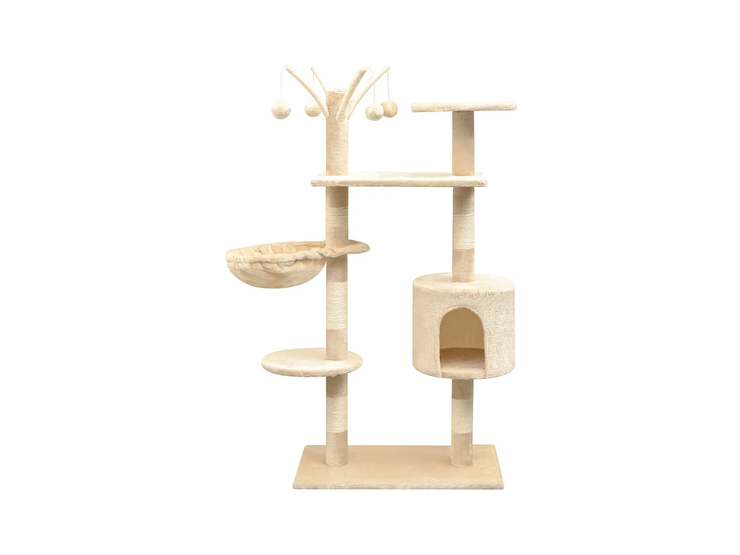 Arbre à chat avec griffoirs en sisal 125 cm Beige OFR69724 BonneVie Meuble