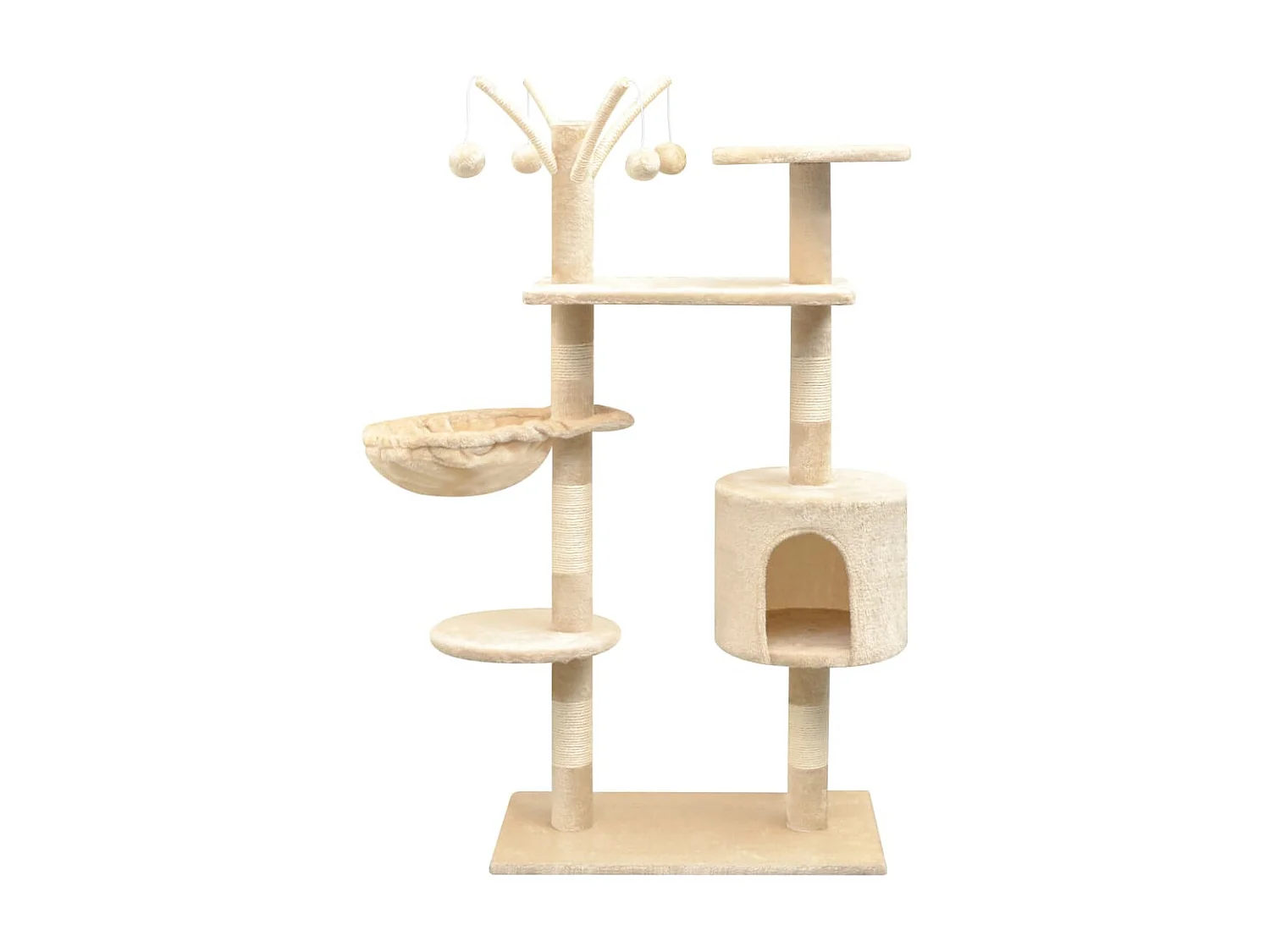 Arbre à chat avec griffoirs en sisal 125 cm Beige OFR69724 BonneVie Meuble