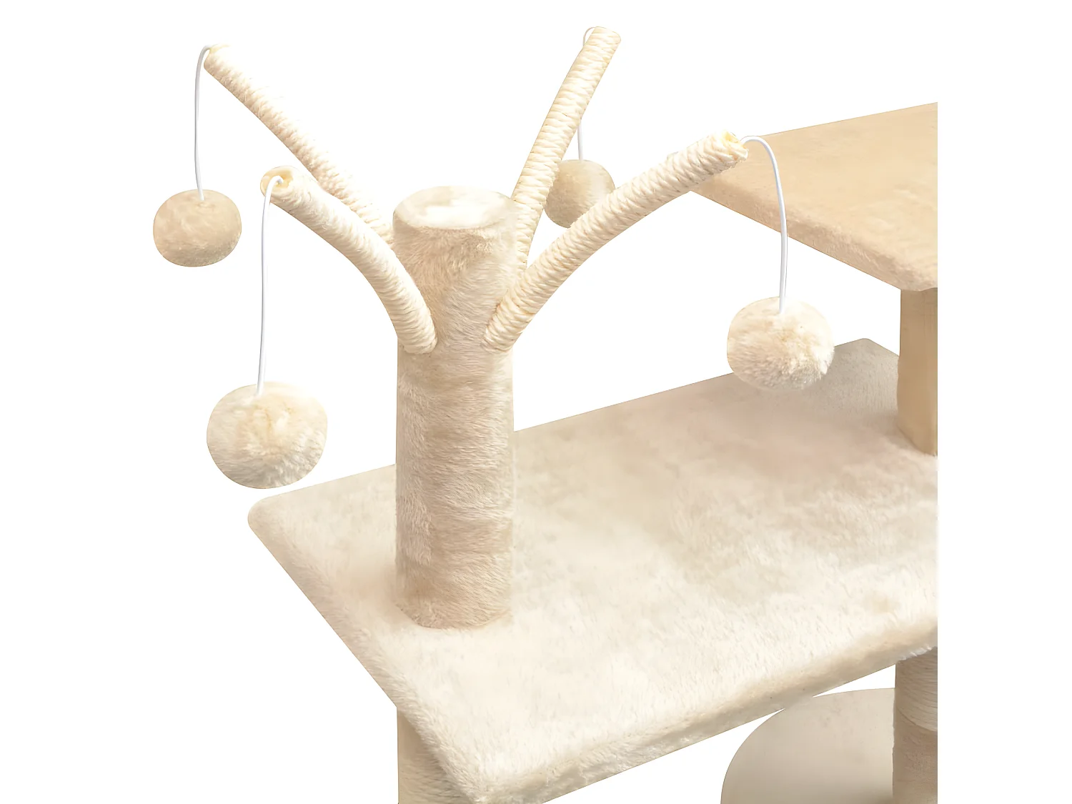 Arbre à chat avec griffoirs en sisal 125 cm Beige OFR69724 BonneVie Meuble
