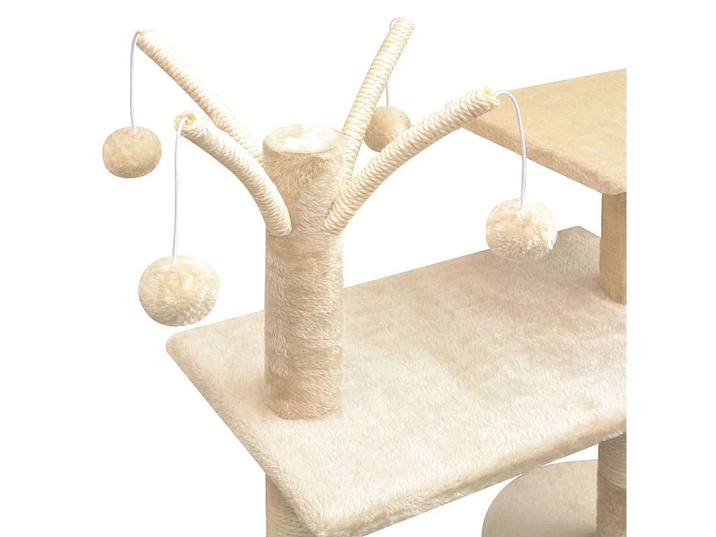 Arbre à chat avec griffoirs en sisal 125 cm Beige OFR69724 BonneVie Meuble