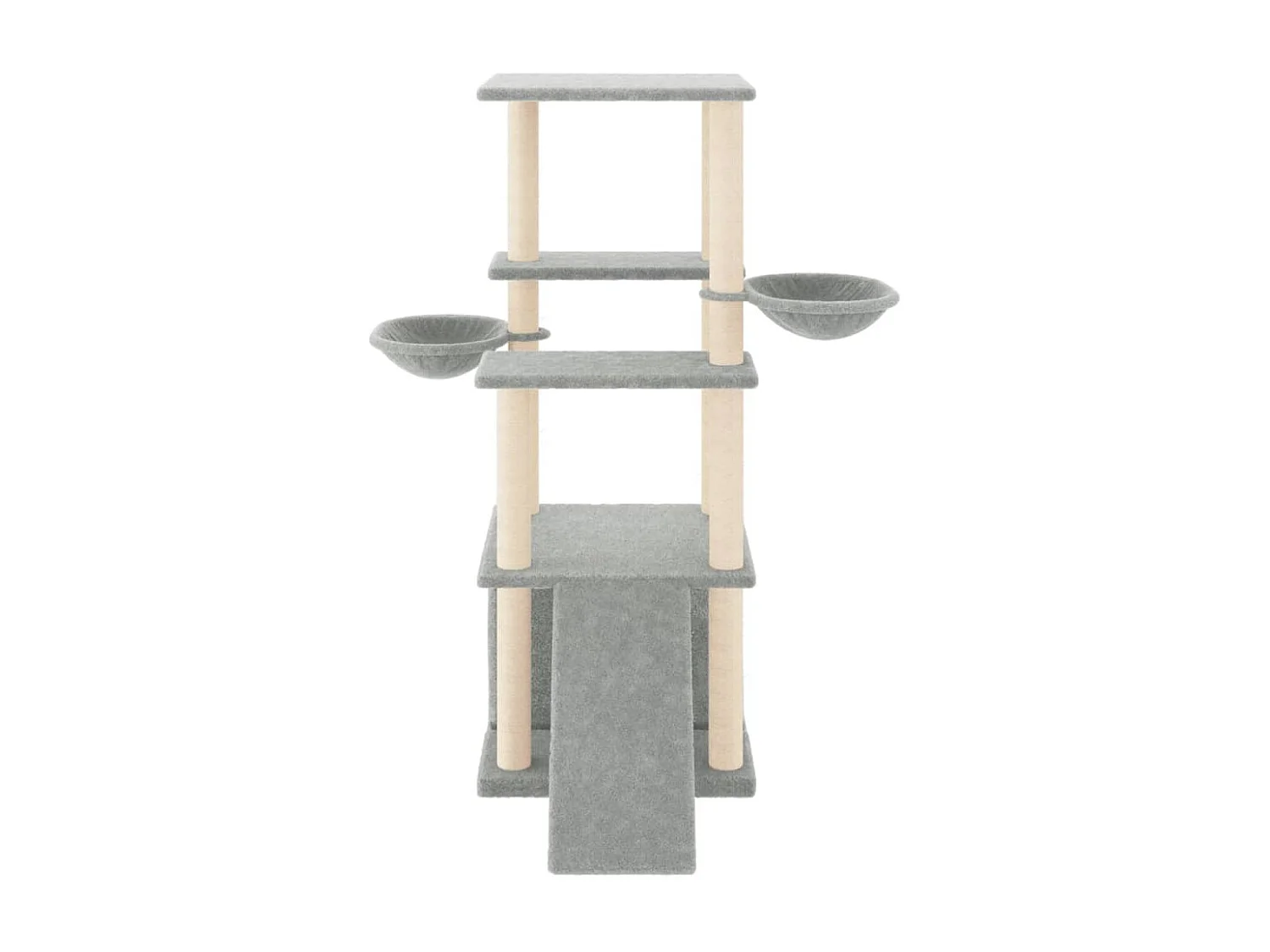 Árvore p/ gatos c/ postes arranhadores sisal 133 cm cinza-claro PT709032