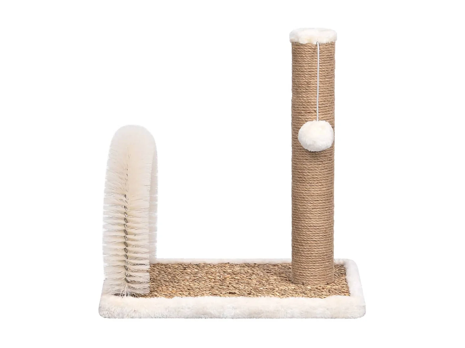 Arbre à chat avec brosse de toilettage en arche et grattoir OFR11490 BonneVie Meuble
