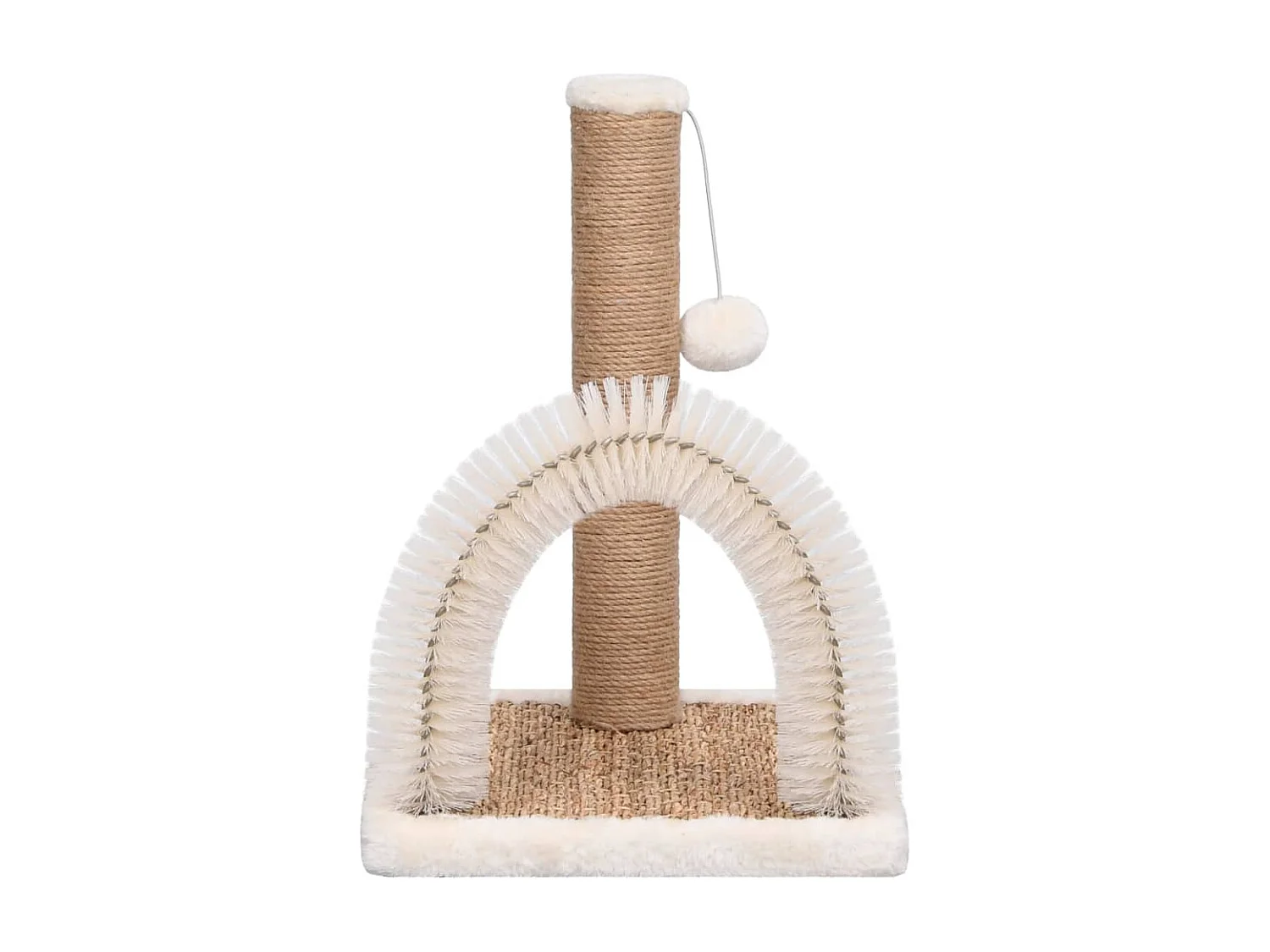 Arbre à chat avec brosse de toilettage en arche et grattoir OFR11490 BonneVie Meuble