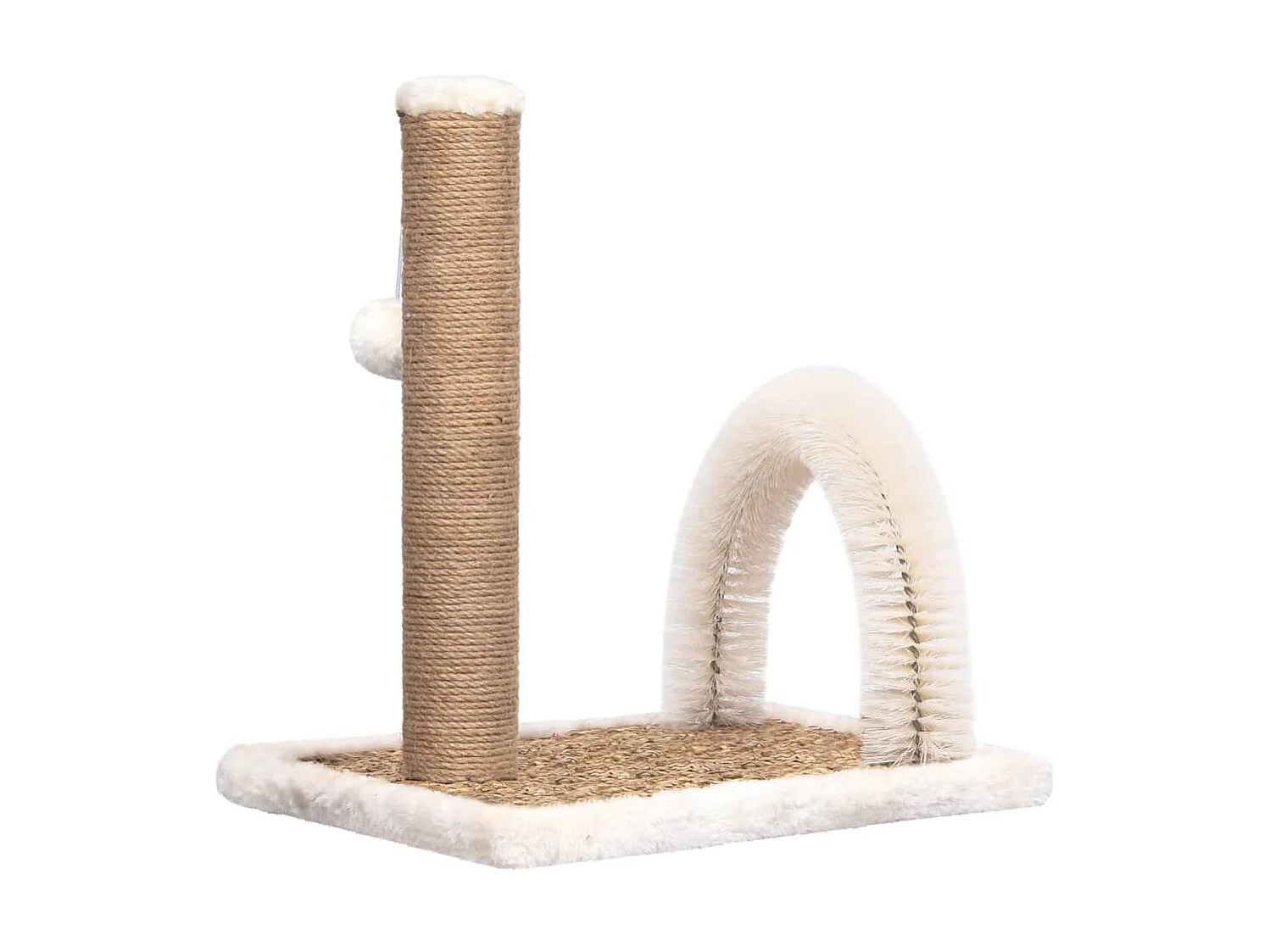Arbre à chat avec brosse de toilettage en arche et grattoir OFR11490 BonneVie Meuble