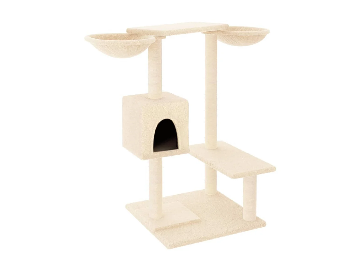 Arbre à chat avec griffoirs crème 82 cm OFR75170 BonneVie Meuble