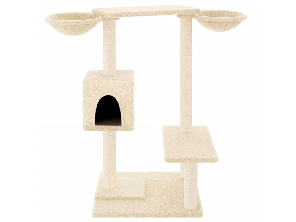 Arbre à chat avec griffoirs crème 82 cm OFR75170 BonneVie Meuble