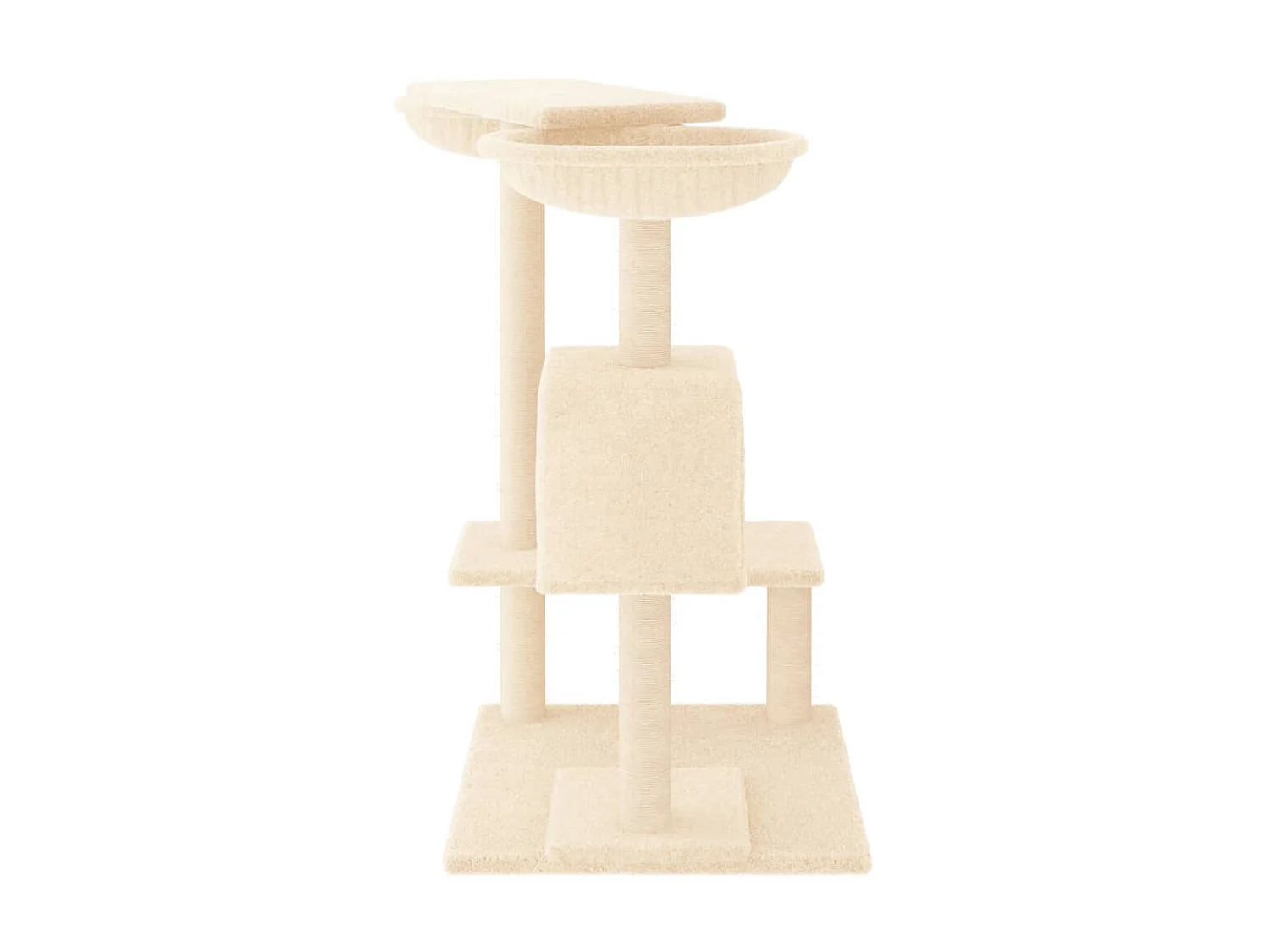 Arbre à chat avec griffoirs crème 82 cm OFR75170 BonneVie Meuble