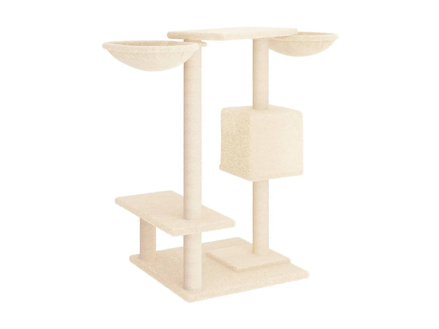 Arbre à chat avec griffoirs crème 82 cm OFR75170 BonneVie Meuble