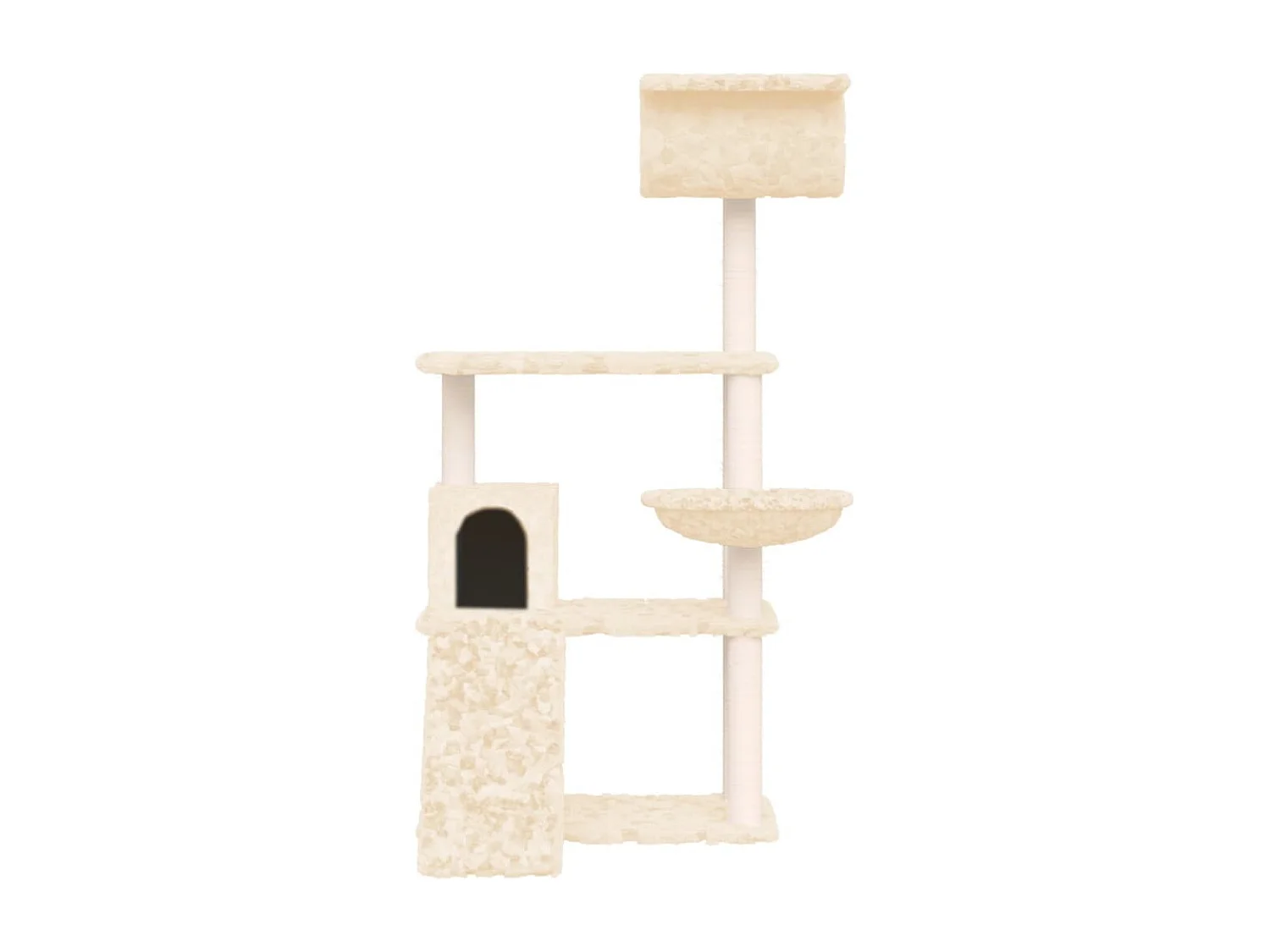 Rascador para gatos con postes de sisal crema 131 cm ES144272